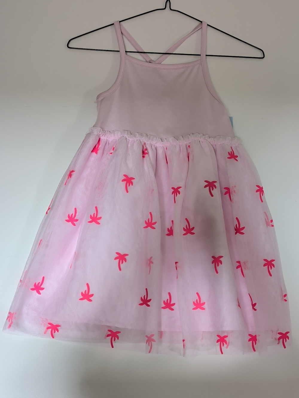 Target Light Pink Palm Tree Tulle Dress Girl Size 5